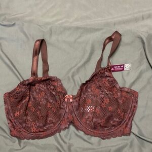 Adore Me Floral Lace Bra in Deep Brown